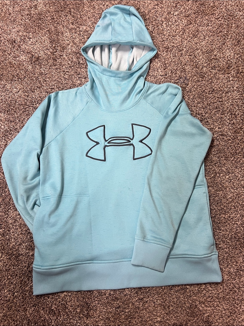 Under Armour Men's Teal Crewneck Hoodie with Black Logo